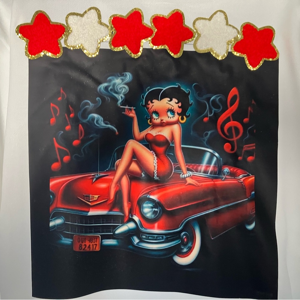 Betty Boop Red Car Graphic Tee